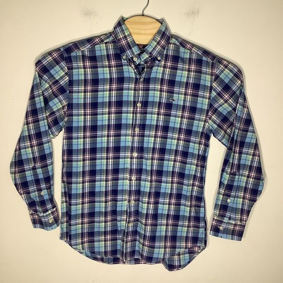 Vineyard Vines Long Sleeve‎ Button Up Lightweight Flannel Whale Shirt Size Small - Picture 2 of 6